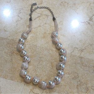 You & I Pearl and Pink Ribbon Necklace